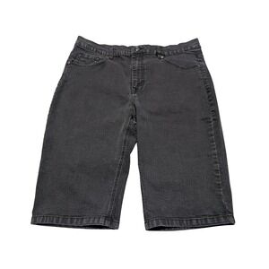 D2 Denim Shorts Mens 35 Black Bermuda Faded Stretch Casual Skater Streetwear